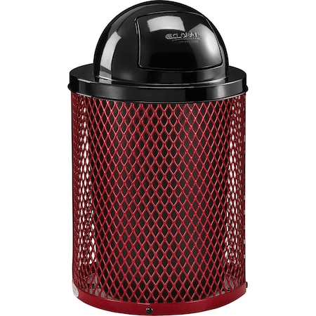 Global Industrial Round Outdoor Can, Red, Steel, 23-1/2 in 261948RD